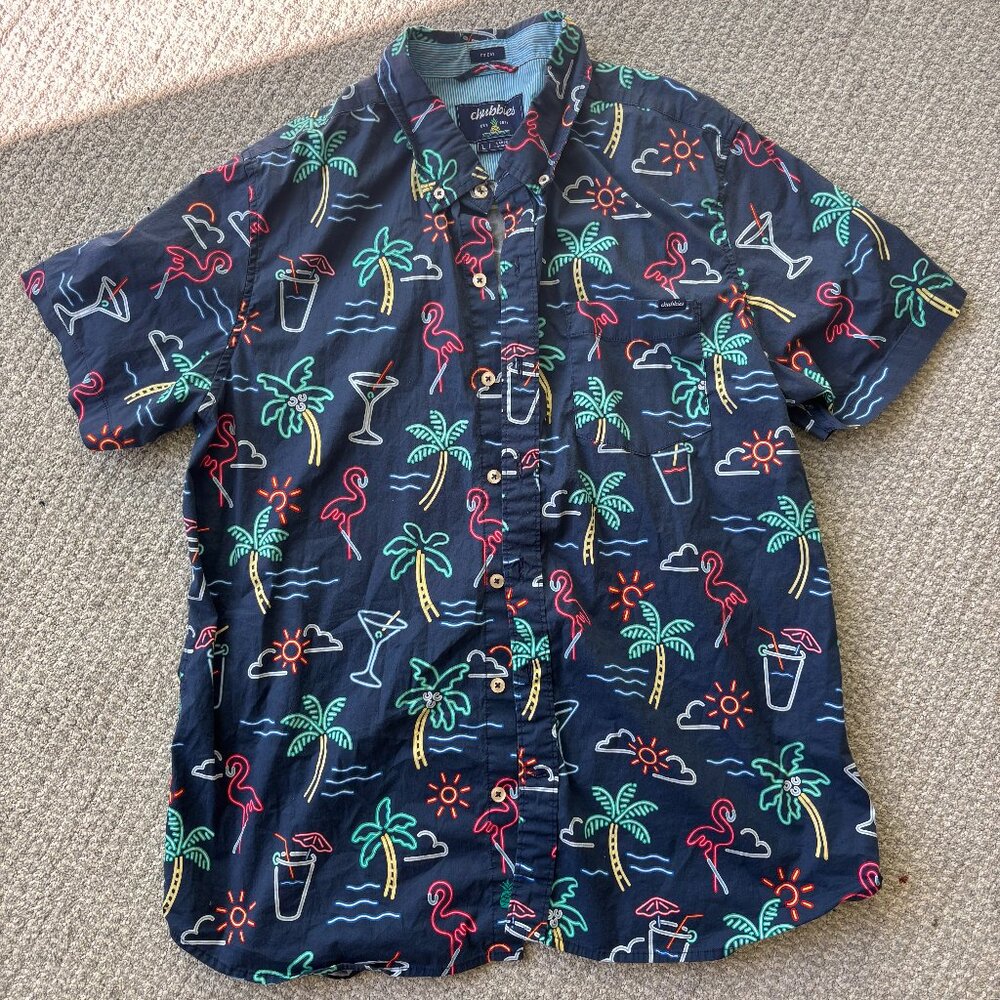 Tropical Flamingo Button-Up Shirt